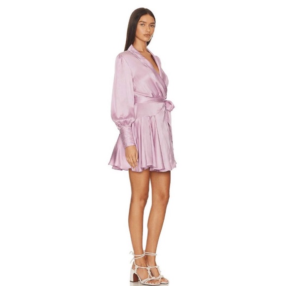 Zimmermann Lilac Mini Wrap Dress - Picture 2 of 3